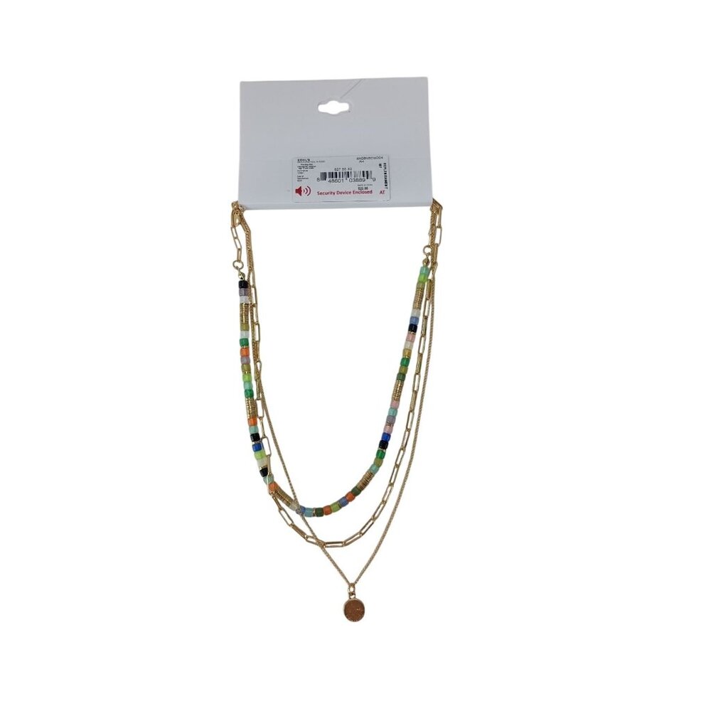 Sonoma Goods For Life Multicolor Beaded Layered Necklace 16"/17"/18"+3" Extender - Picture 4 of 4